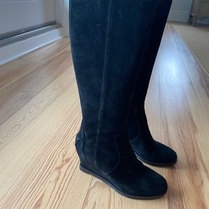 Fendi talll wedge suede boots